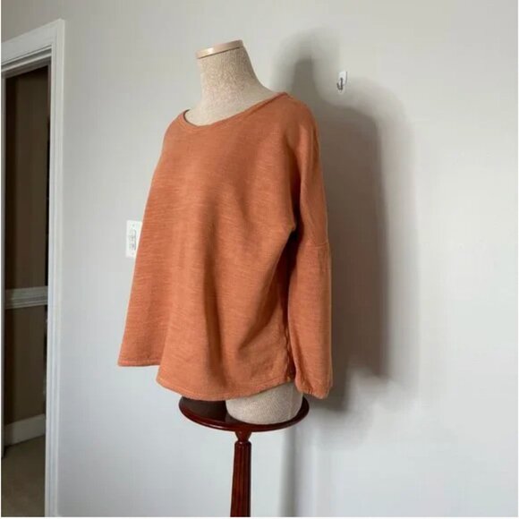 J. Jill Women's Boatneck Dolman Bell Sleeve Rust Colored Top Size Large Petite - Picture 5 of 8